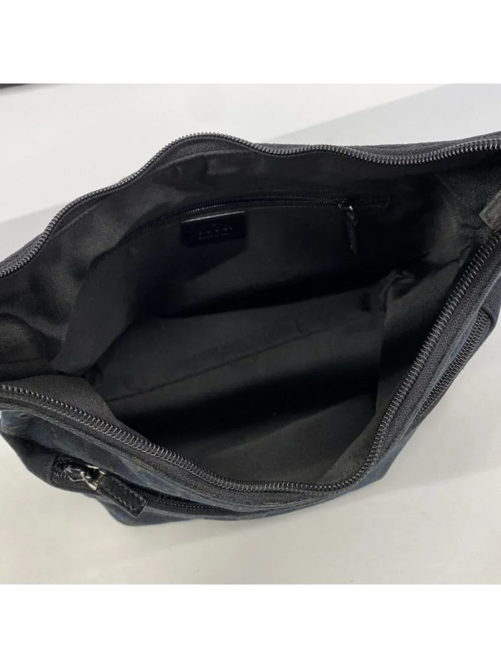 Gucci Shoulder Bag GG Canvas 001 Black Silver